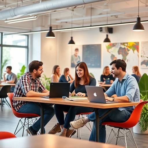 Giovani imprenditori che lavorano in uno spazio di coworking