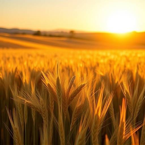 Un campo di grano maturo in Toscana