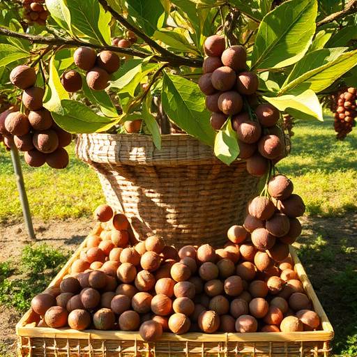 Un campo di nocciole in Piemonte durante la raccolta